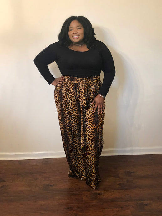 Leopard Spice Palazzo Pants