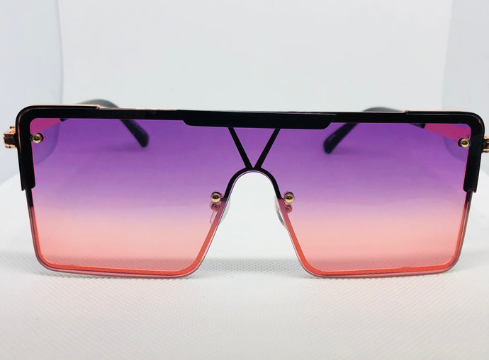 Oversize Square Sunglasses - Purple