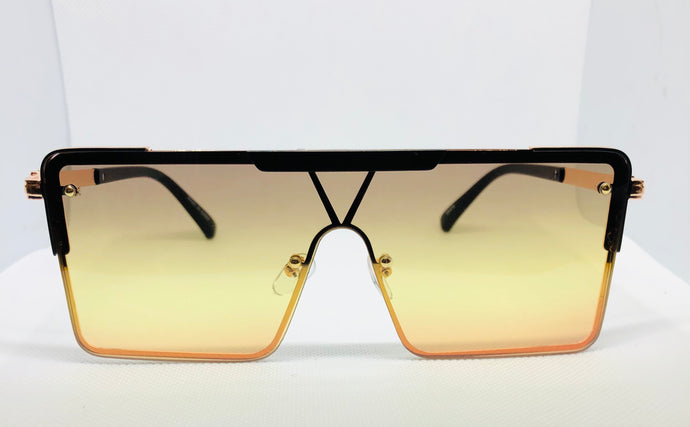 Oversize Square Sunglasses - Yellow